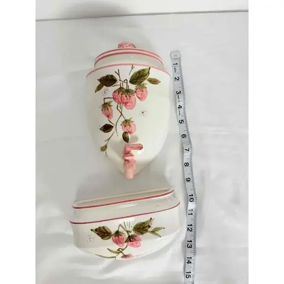 Creative Imports Vintage Pink Floral Wall Fountain Pocket Ceramic - Picture 3 of 15